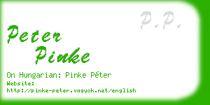 peter pinke business card