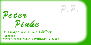 peter pinke business card